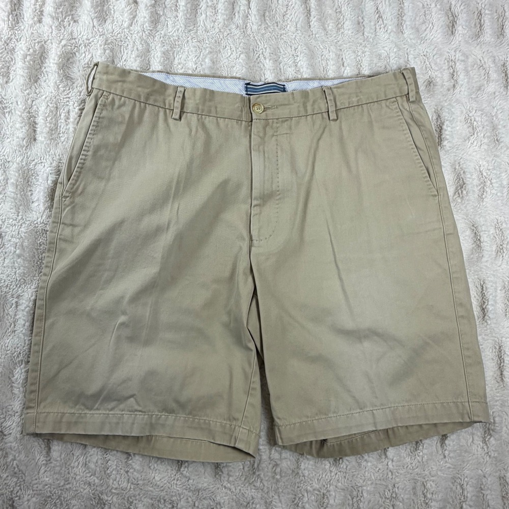 Peter Millar Mens Ole Miss Rebels Chino Shorts Khaki Tan Size 38 Flat Front
